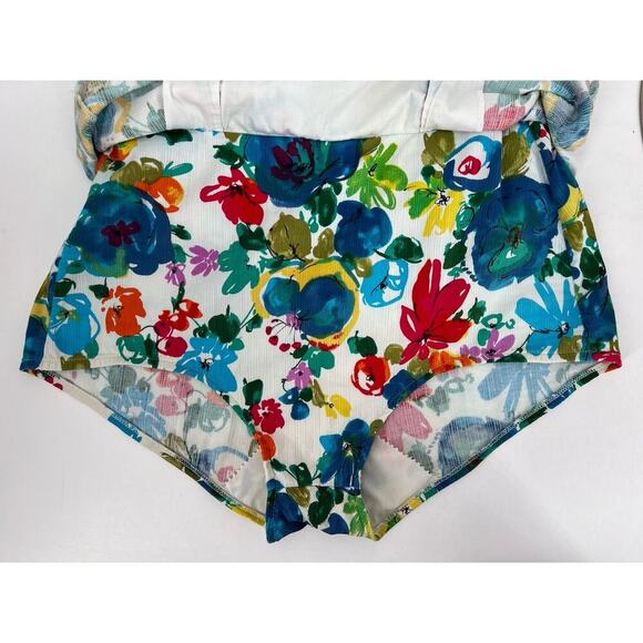 Vtg 60s 1960s Peter Pan Sun Blazers Mod Pinup Bright Floral Playsuit Swimsuit 16 - Picture 6 of 16